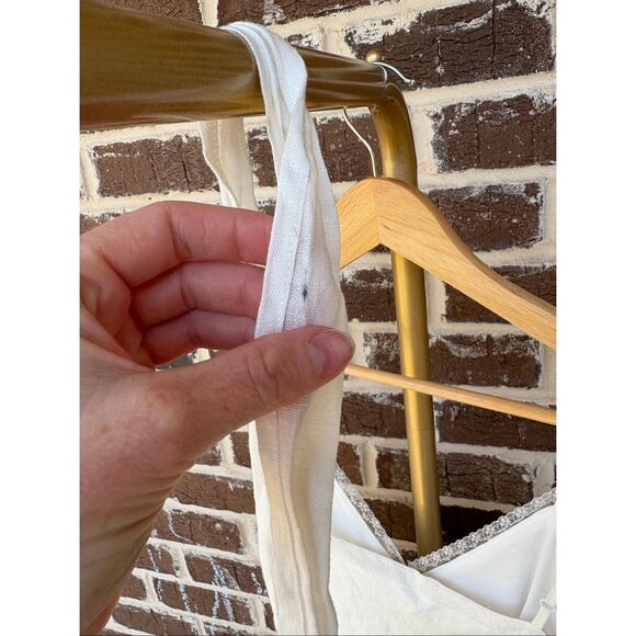 NWOT Gold Hawk White Linen & Lace Midi Length Dress Size Small - Picture 6 of 10